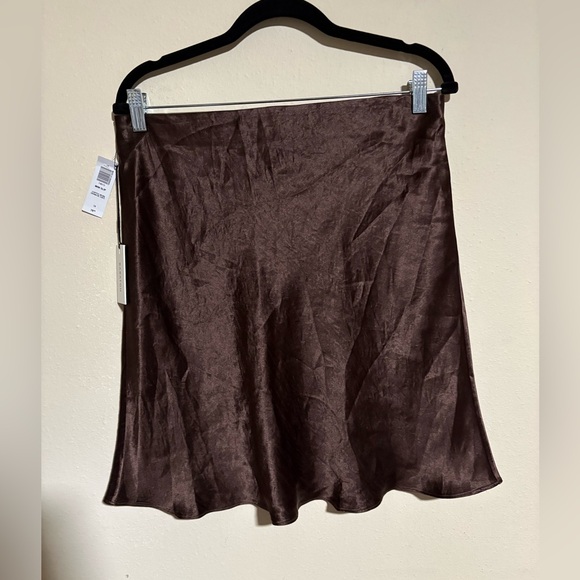 Babaton Dresses & Skirts - NWT! Satin Mini Skirt - Babaton Aritzia Mini Slip Skirt in Espresso Sz 14